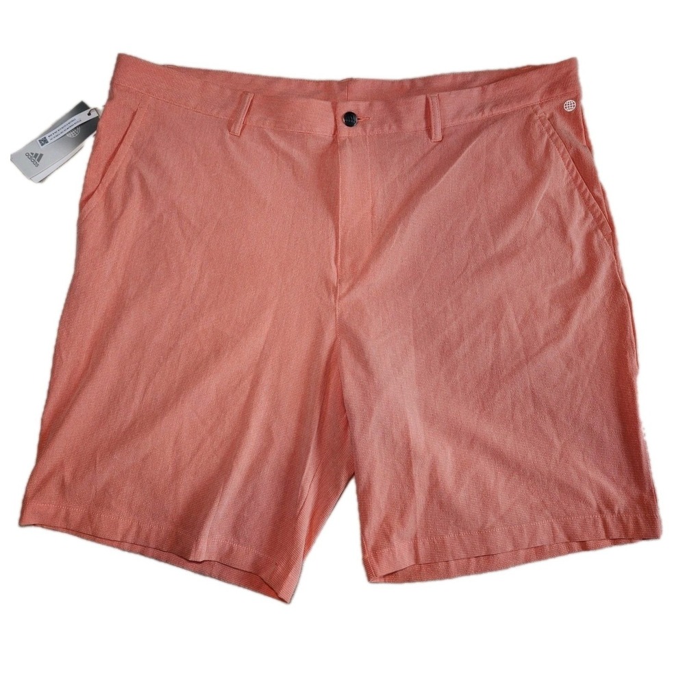 ADIDAS Crosshatch Golf Shorts Mens 34 Orange Performance Athletic Summer NEW